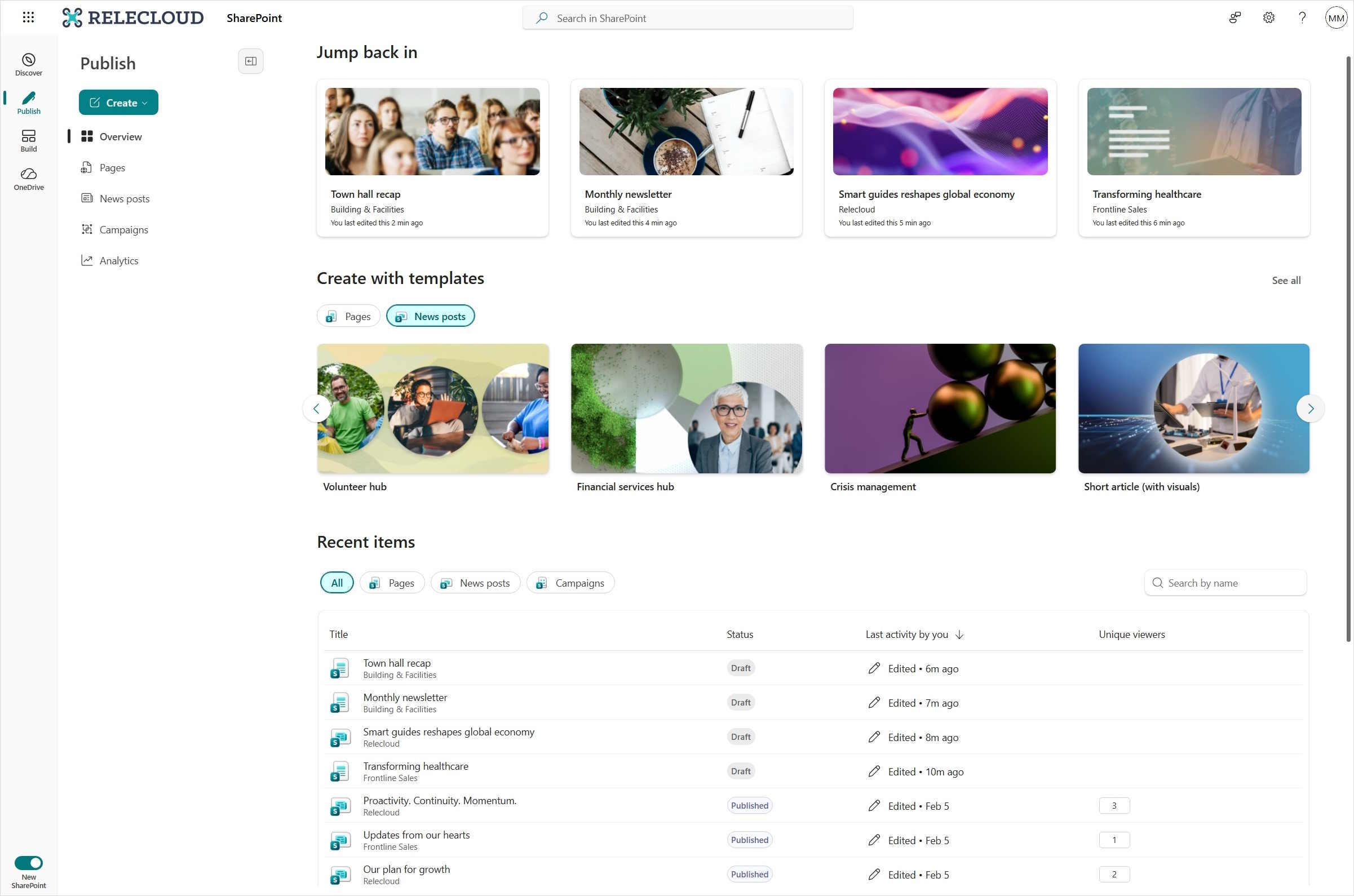 Publicera i SharePoint